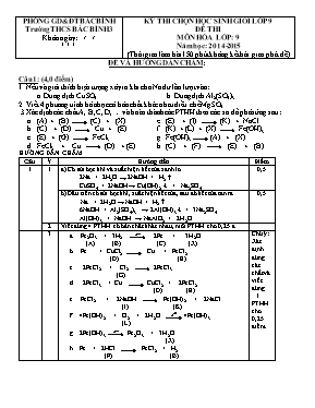 Đề thi môn hóa lớp 9 năm học 2014 - 2015 - Trường THCS Bắc Bình 3